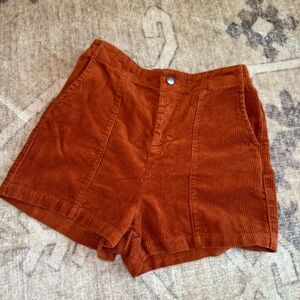 Wild fable orange corduroy high waisted shorts